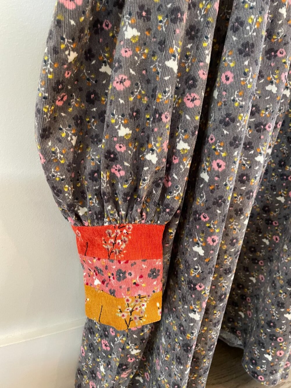 Celia B Floral Corduroy Dress Medium - Picture 2 of 6
